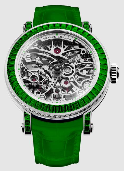 Best Franck Muller Round Lady Skeleton Baguette 7031 B S6 SQT BAG EM Replica Watch